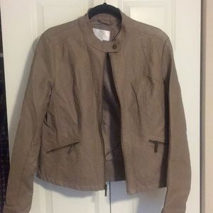 Xhilaration faux leather jacket- taupe/tan